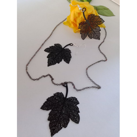 parure fleur noire